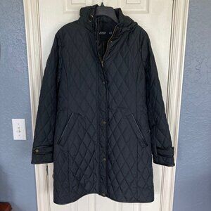 EUC Lauren Black Quilted Coat